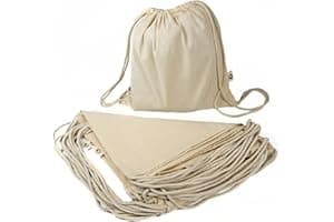 10 x Bolsa Mochila Algodón Natural Con Cordones — mochilas nº6 en Amazon España